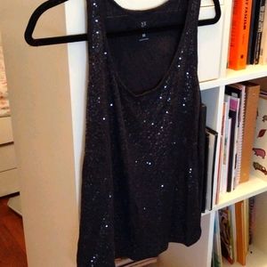 Glittery, sequined track top